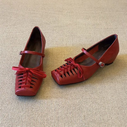 Damen elegante Mary Jane Schuhe mit Glanzfinish EB