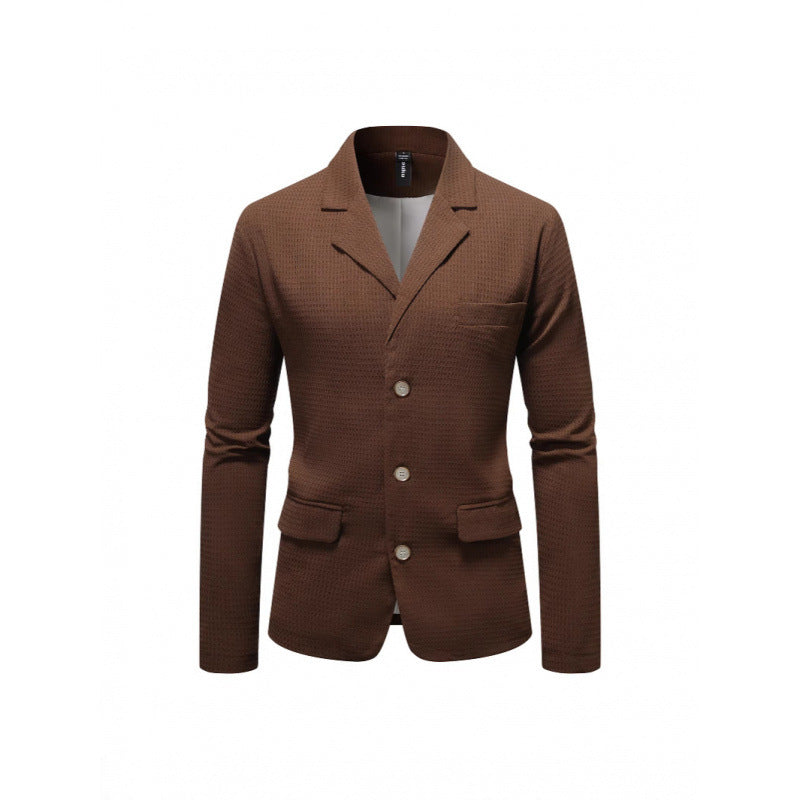 Herren eleganter Blazer mit strukturiertem Design und praktischen Taschen EB