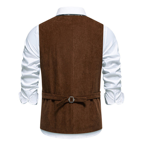Herren elegante Weste mit floralem Design und praktischen Taschen EB