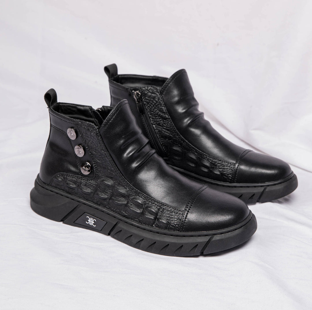 Damen Modische Stiefeletten mit Reißverschluss und Details EB
