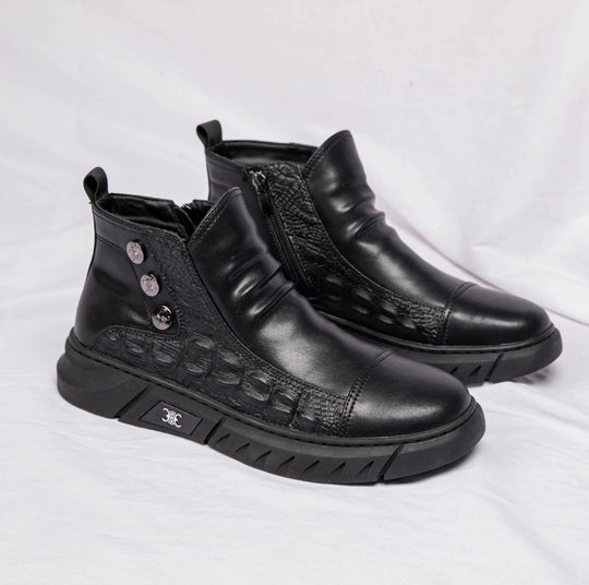 Damen Modische Stiefeletten mit Reißverschluss und Details EB