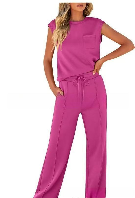 Damen Bequemes Freizeitanzug-Set mit weitem Schnitt und modischen Details EB