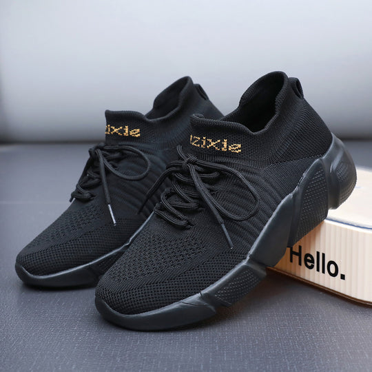 Herren nan sockenähnliche Strick-Sneaker mit nahtlosem Obermaterial und gedämpfter EVA-Plateausohle EB