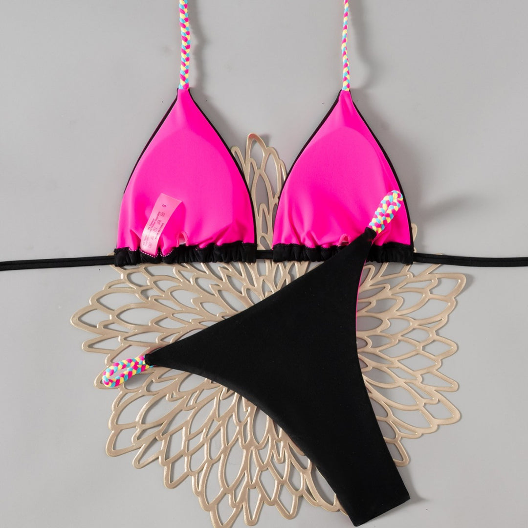 Damen Triangel-Bikini mit bunten Akzenten EB