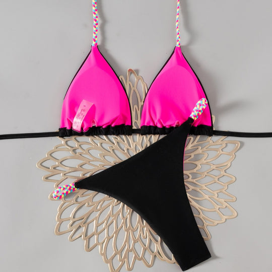 Damen Triangel-Bikini mit bunten Akzenten EB