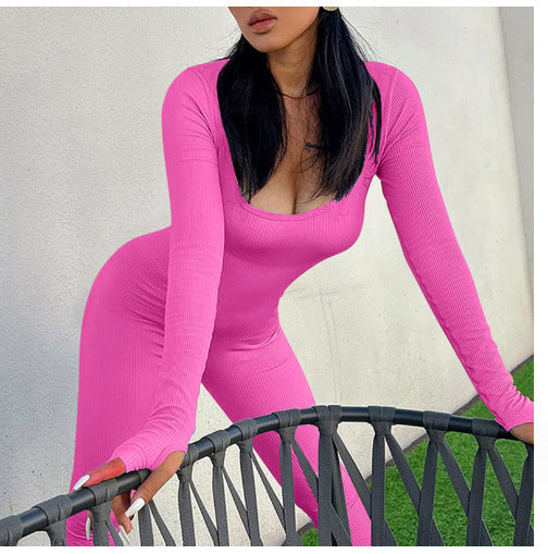 Damen Eleganter Langärmliger Body mit Figurbetontem Schnitt EB