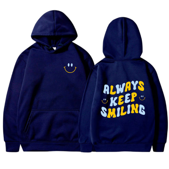 Damen Kapuzenpullover mit fröhlichem Schriftzug und praktischen Kängurutaschen EB