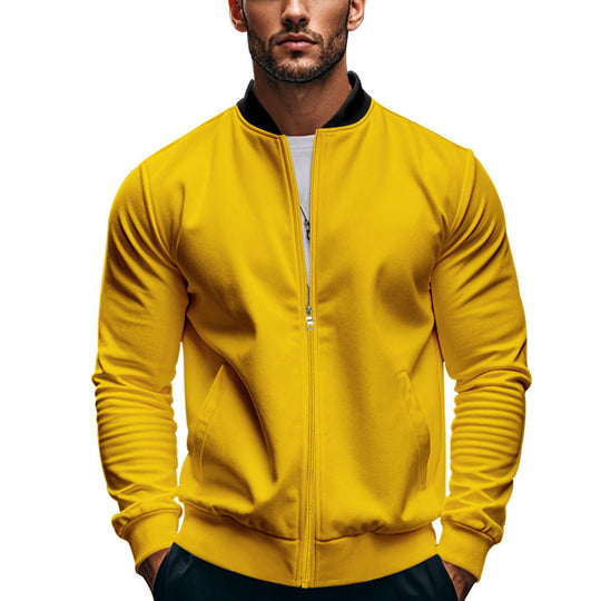 Herren stilvolle Sportjacke mit hochschließendem Kragen und praktischen Taschen EB