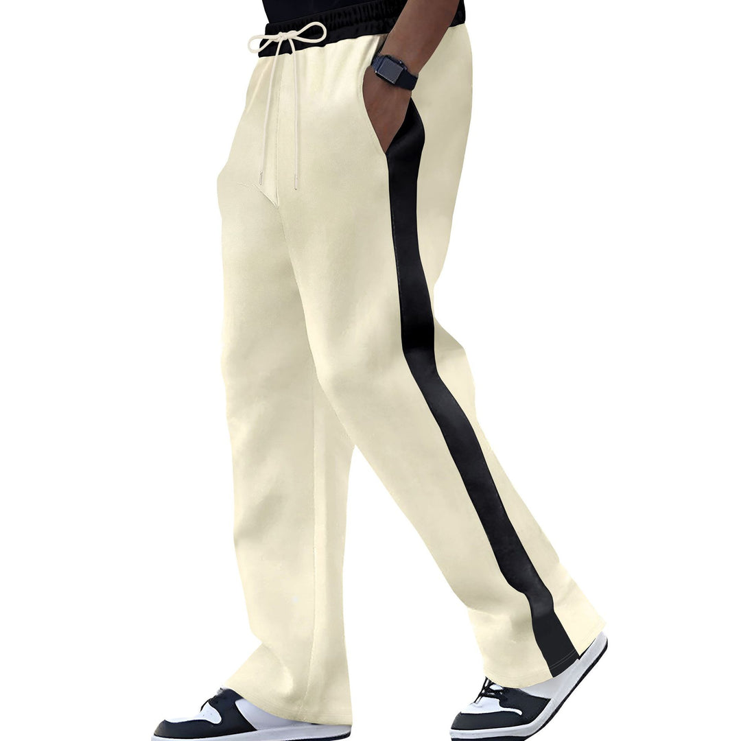 Herren nan Retro-Trackpants mit kontrastseitstreifen, geripptem Bund und ausgestelltem Bein EB