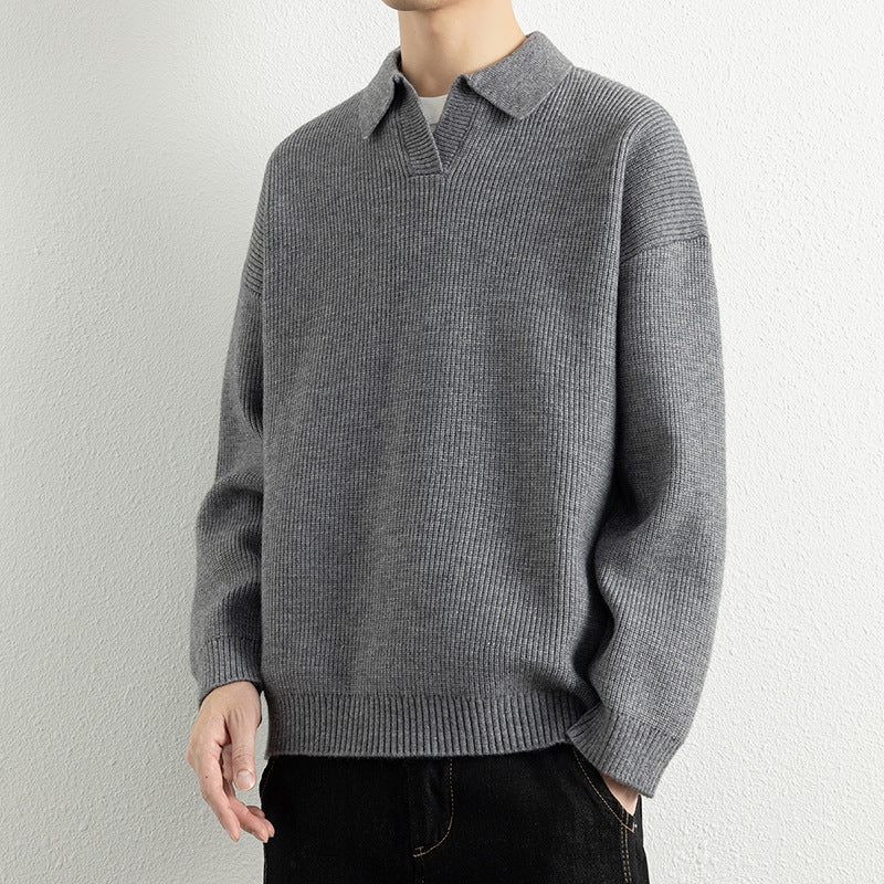 Herren lässiger Strickpullover mit modernem V-Ausschnitt und sportlichem Design EB