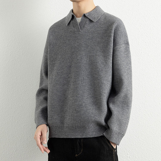 Herren lässiger Strickpullover mit modernem V-Ausschnitt und sportlichem Design EB