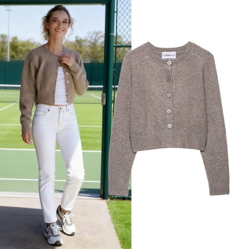 Damen Strickjacke mit Knopfleiste und lässigem Schnitt EB