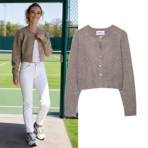 Damen Strickjacke mit Knopfleiste und lässigem Schnitt EB