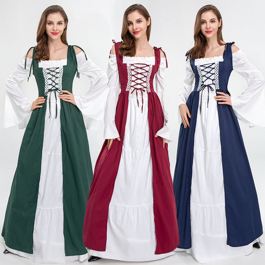 Damen historisches Märchenkleid mit elegantem Oberteil und ausgestellten Ärmeln EB