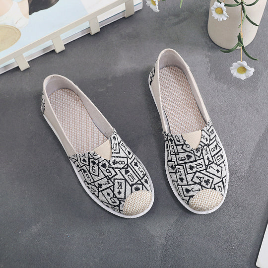 Damen Slip-On Schuhe mit floralem Stickdesign und rutschfester Sohle EB