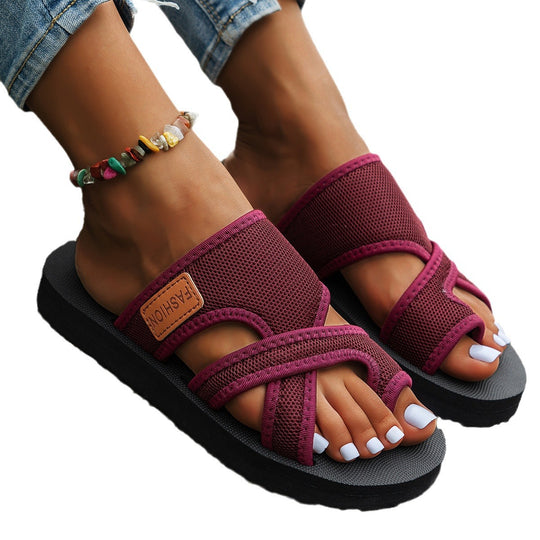 Damen Freizeit-Sandalen mit elastischen Kreuzriemen und anatomischer Fußbettung EB