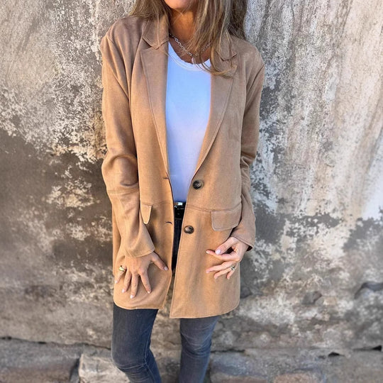 Damen modische und taillierte Longjacke EB