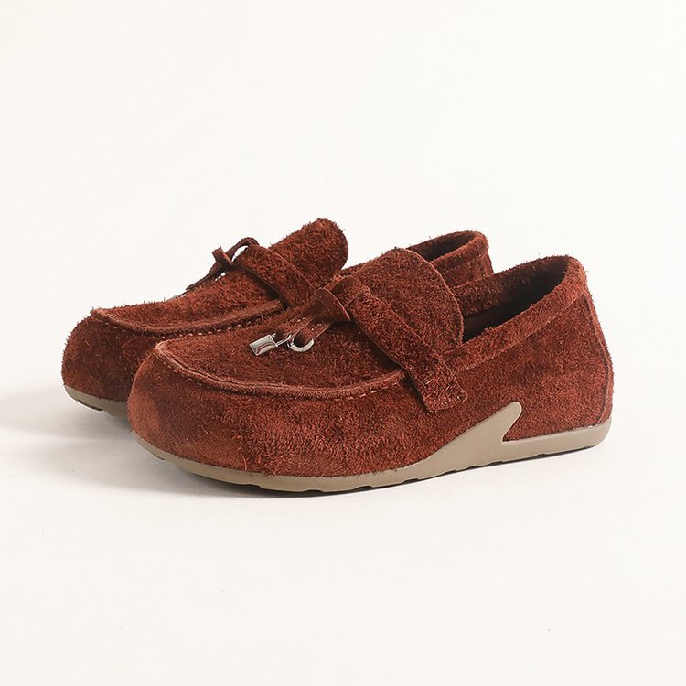 Damen weiche Slipper aus Wildleder mit dekorativem Kordelzug EB
