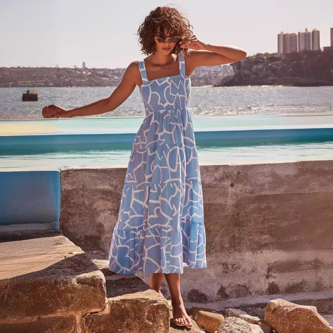 Damen Maxikleid mit angesagtem Grafikmuster EB
