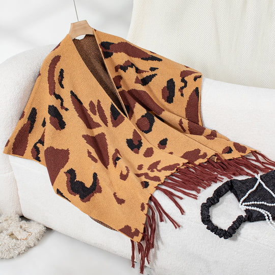 Damen weicher Schal mit fransigem Design EB