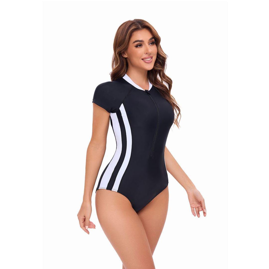 Damen Sportlicher Kurzarm Schwimmanzug EB
