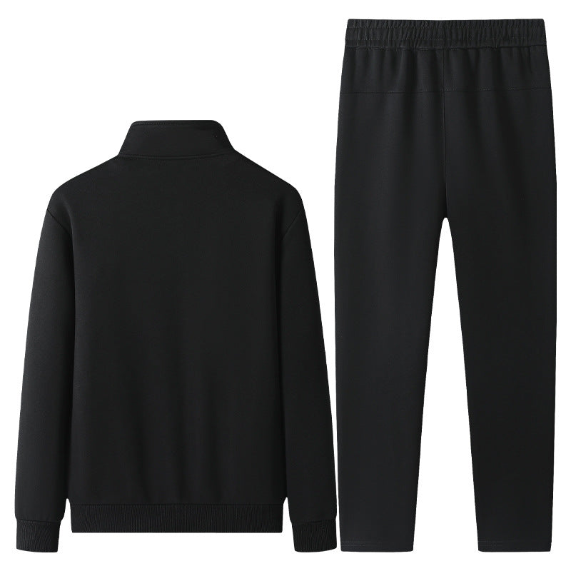 Herren Freizeit-Trainingsanzug Set mit Stehkragen Reißverschlussjacke und Jogginghose aus French Terry EB