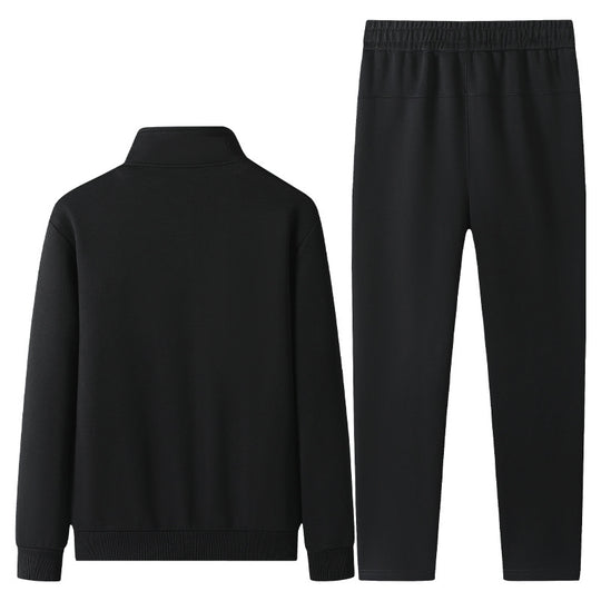 Herren Freizeit-Trainingsanzug Set mit Stehkragen Reißverschlussjacke und Jogginghose aus French Terry EB