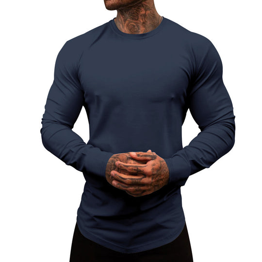 Herren Langarmshirt aus weichem Baumwollmix mit modernem Schnitt und Rundhalsausschnitt EB