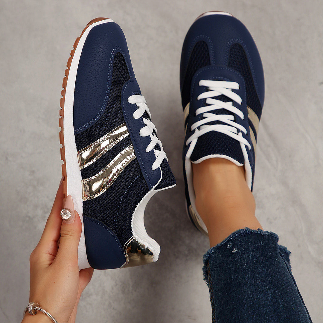 Damen Sportliche Sneakers mit metallischen Akzenten EB