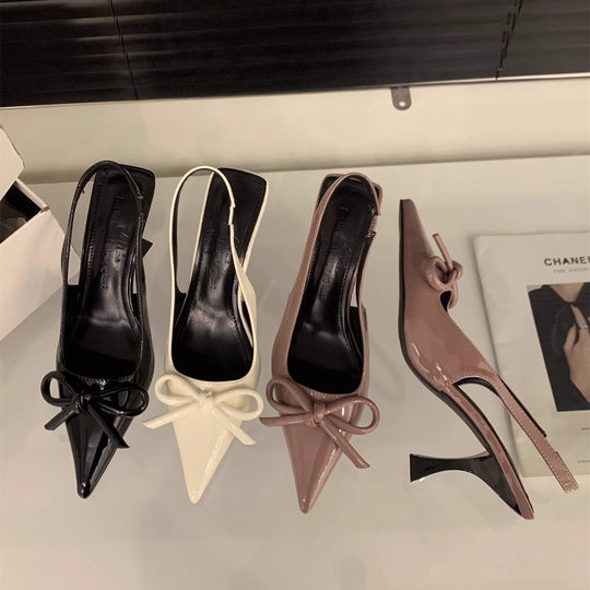 Damen Slingback Pumps mit modischem Schleifenakzent und elegantem Absatz EB