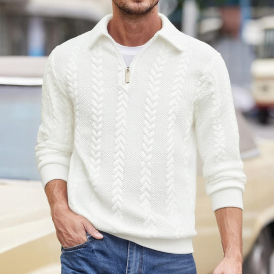 Herren eleganter Strickpullover mit Reißverschluss EB