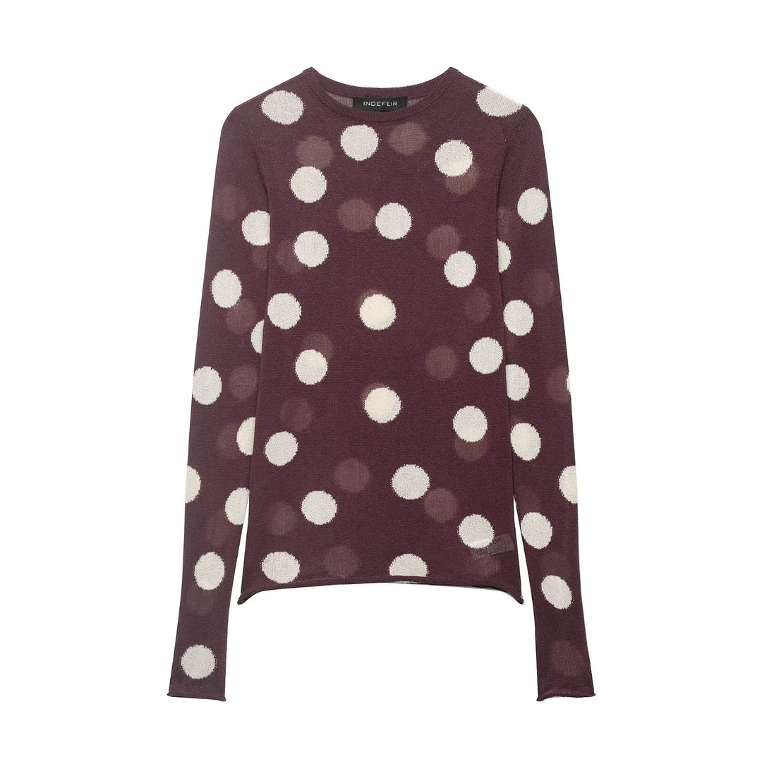 Damen Langarmshirt mit modernem Punkdesign und hochwertiger Baumwolle EB