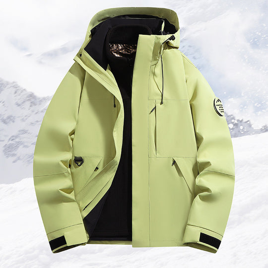 Herren mehrlagige Schneesportjacke mit atmungsaktiver Membran und verstellbarer Kapuze EB