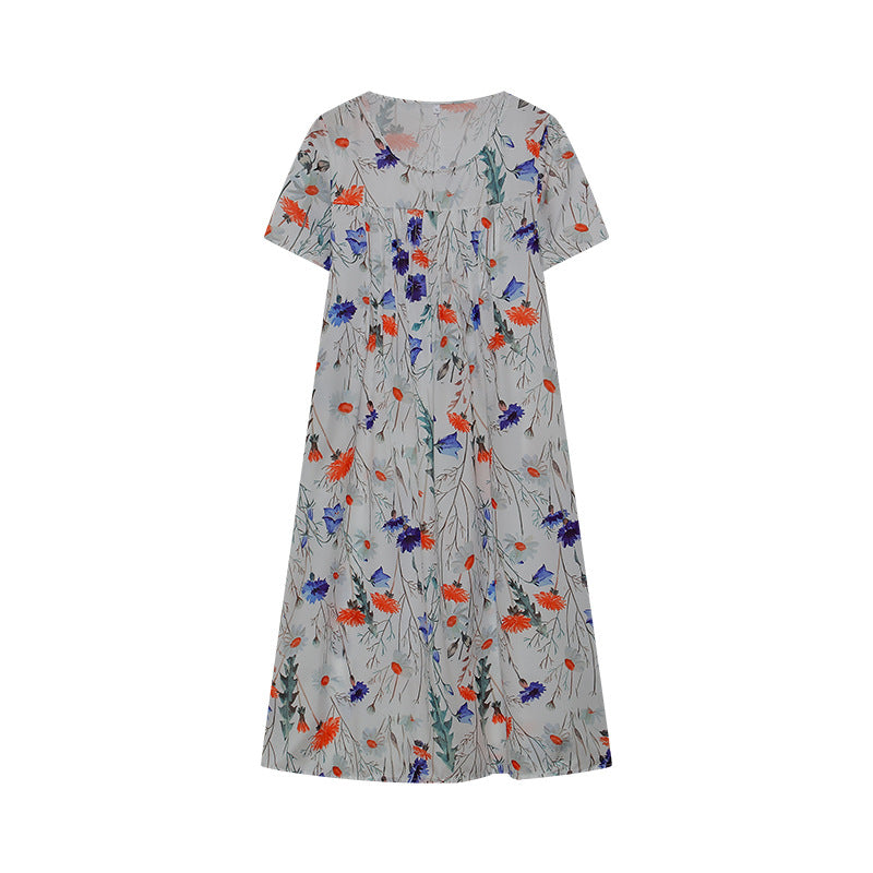 Damen Maxikleid mit floralem Design und weiten Ärmeln EB