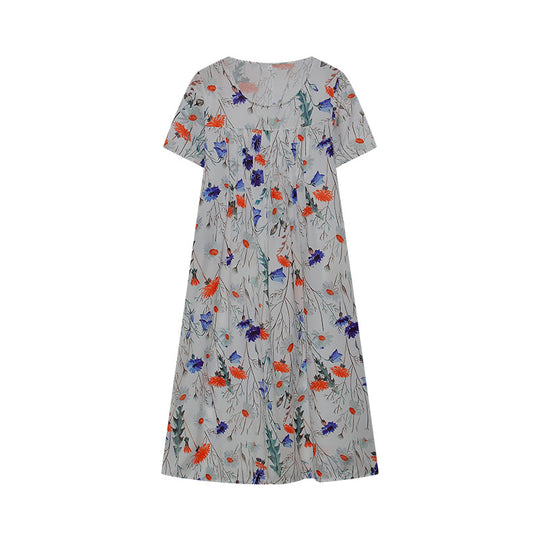 Damen Maxikleid mit floralem Design und weiten Ärmeln EB