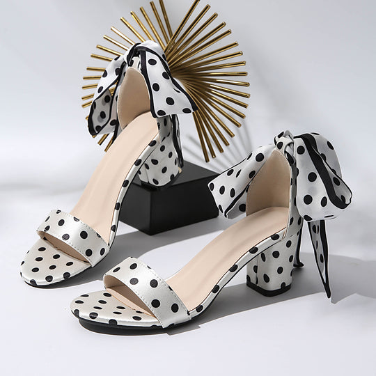 Damen High-Heels mit verspieltem Schleifendesign und elegantem Blockabsatz EB