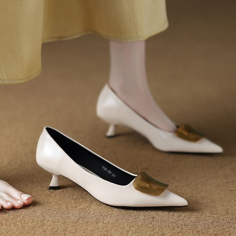 Damen elegante spitze Pumps mit modischem Absatz EB