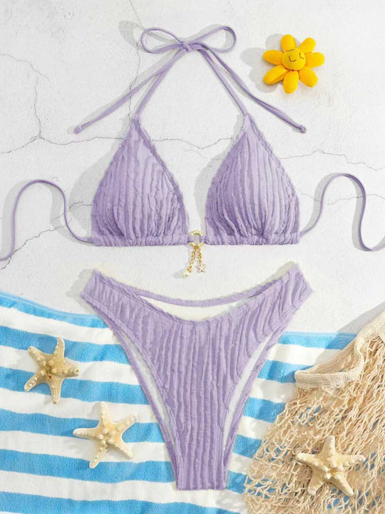 Damen Triangel-Bikini mit Rippendesign EB