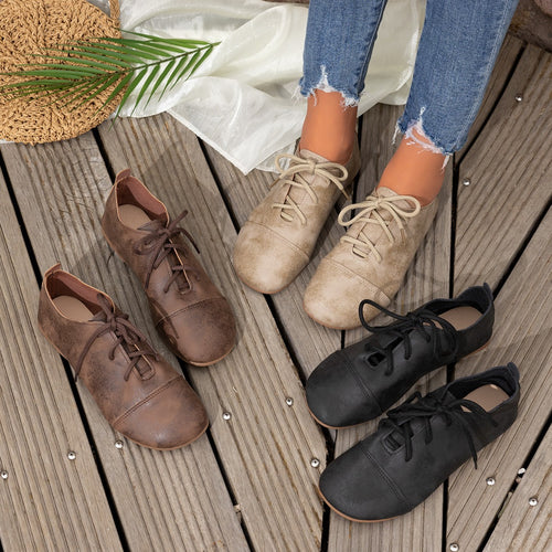 Damen Komfortable Schnürschuhe mit weichem Obermaterial EB