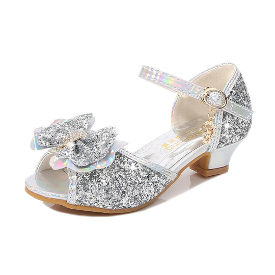 Mädchen Glitzernde Ballerinas mit Schleifenakzent EB
