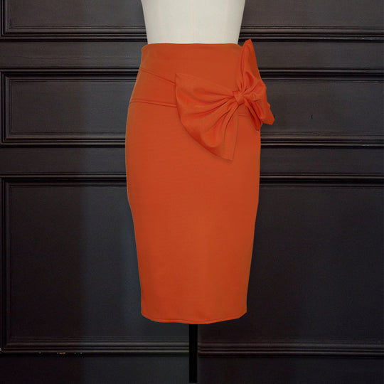 Damen eleganter Bleistiftrock mit raffiniertem Schleifen-Detail EB