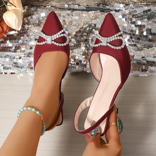 Damen Slingback-Pumps mit funkelndem Schleifen-Detail EB