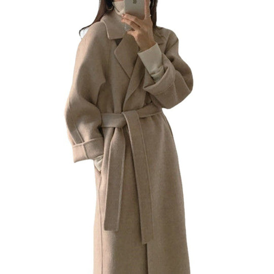 Damen eleganter und lässiger Trenchcoat mit großem Revers EB