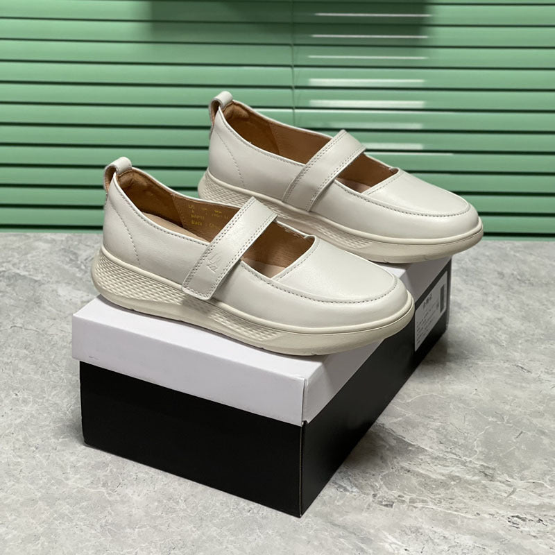 Damen Bequeme Slip-On Sneakers mit verstellbarem Riemen EB