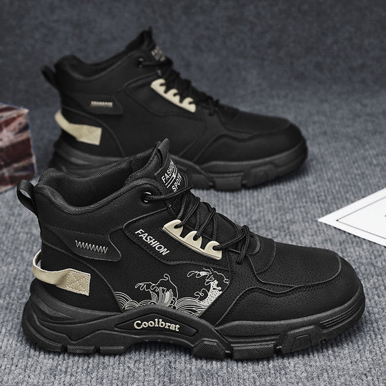 Damen Sportliche High-Top Sneakers mit modischem Muster und atmungsaktiver Sohle EB