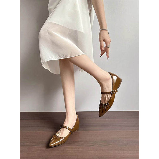 Damen elegante Slingback Ballerinas mit feinem Riemen EB