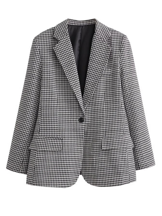 Damen elegante Blazerjacke mit modernem Schnitt und praktischen Taschen EB