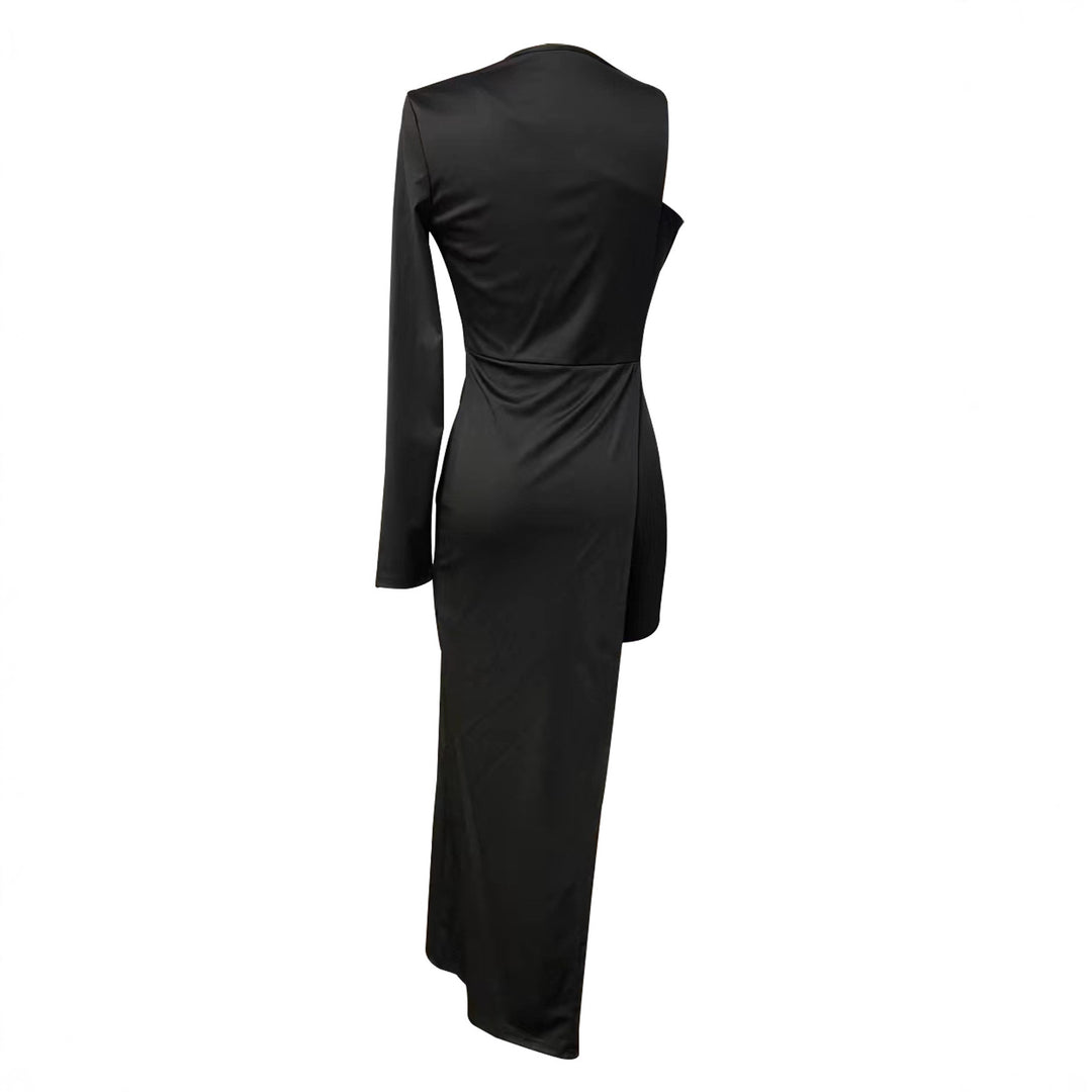 Damen Elegantes, asymmetrisches Maxikleid mit hohem Schlitz EB