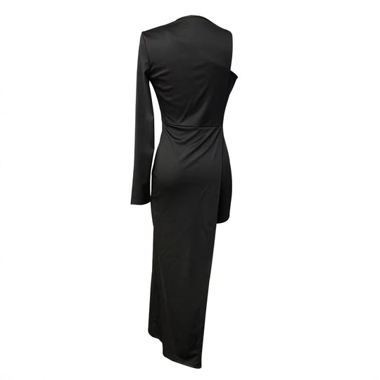 Damen Elegantes, asymmetrisches Maxikleid mit hohem Schlitz EB