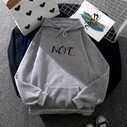 Damen nan lässiger Kapuzenpullover mit Statement-Print, Kängurutasche und weichem Fleece EB
